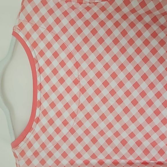 Isaac Mizrahi Dress size1x pink check with slits on 3/4 bell sleeve - Picture 6 of 7